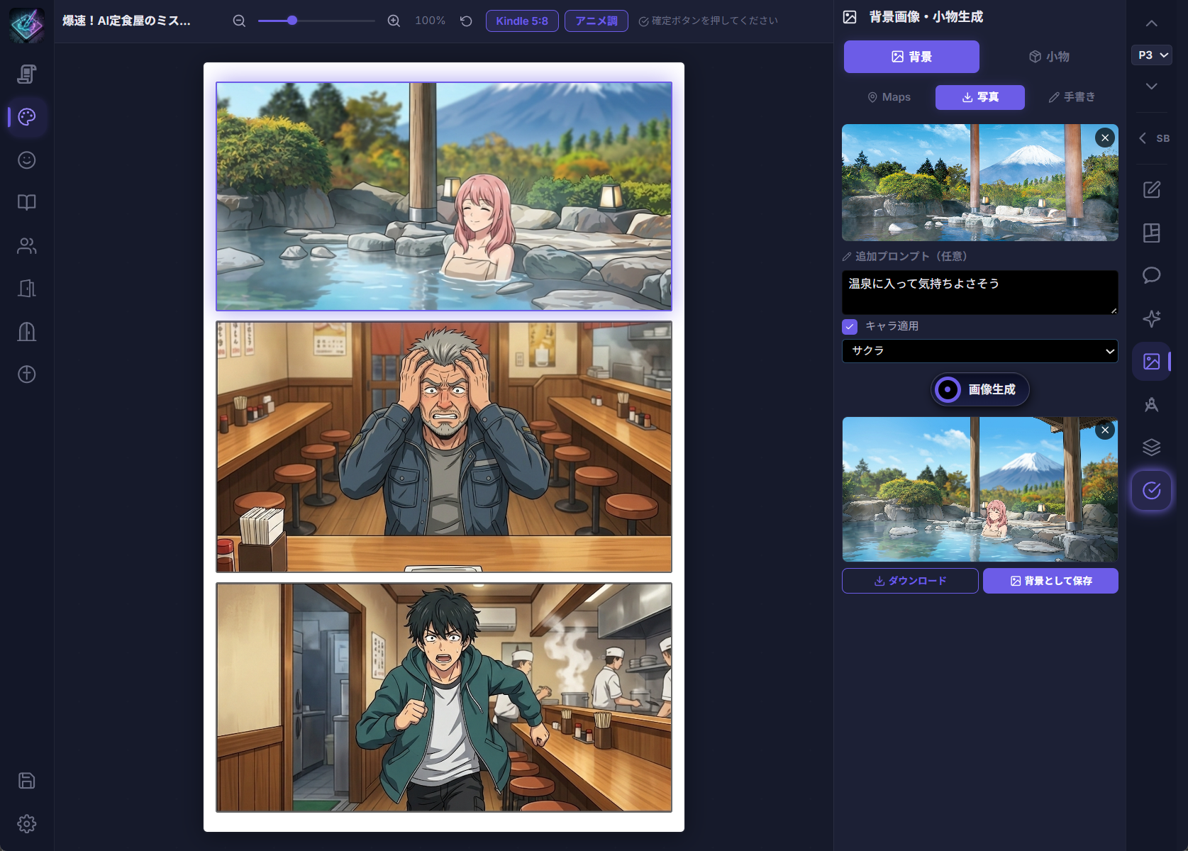 写真から背景生成