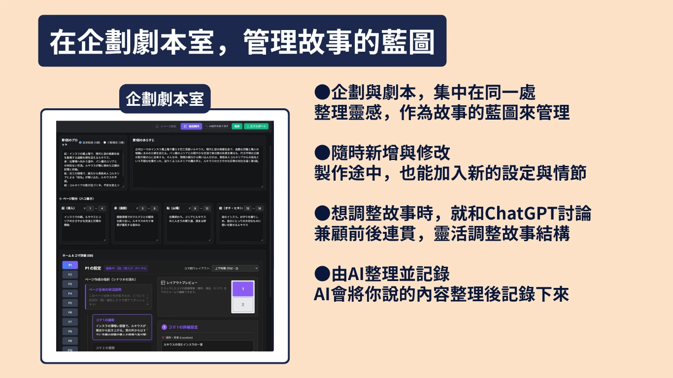 在企劃腳本室管理故事藍圖