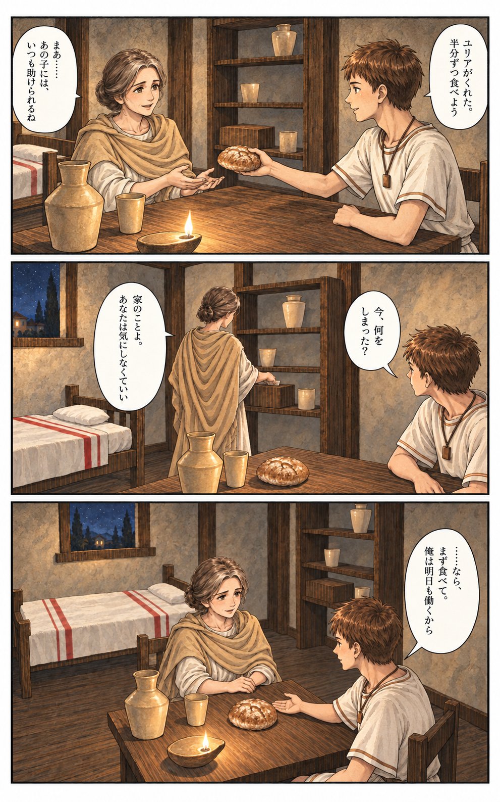 古代ローマ人の物語のページ（撮影スタジオから作ったコマ）